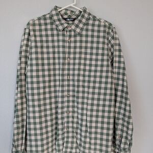 Tge North Face Green and White Checkered Men's Shirt